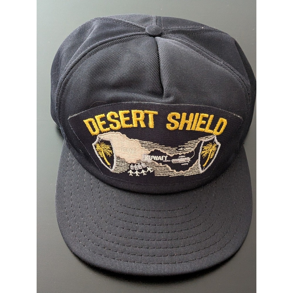 Vintage 1990s Desert Shield‎ Snapback Hat US Military AJD USA Made